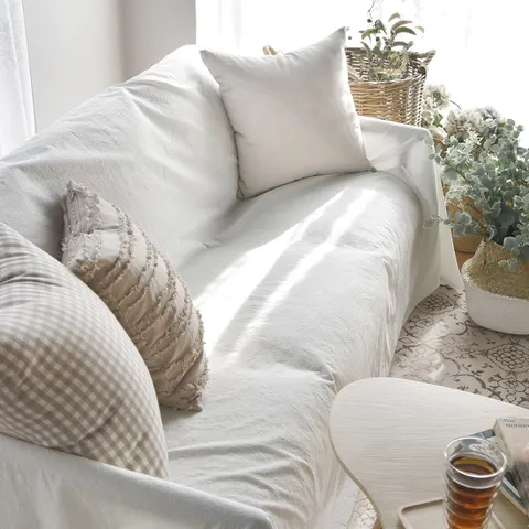 벨라이프 화이트 워싱 소파커버