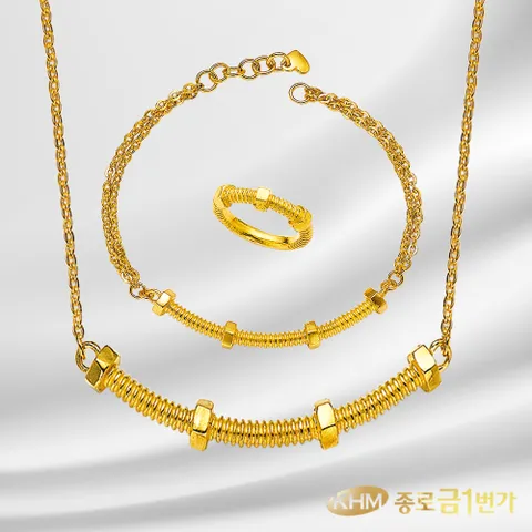 [종로금1번가] 순금 목걸이/팔찌 2종 택  에크루 11.25g