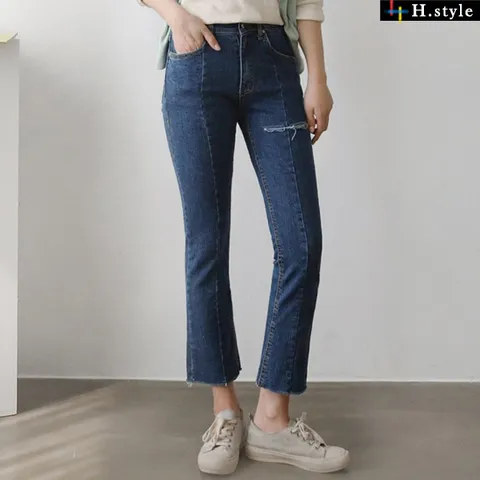 H스타일PN402르블랑절개새미부츠컷/빅/청바지/데님/진/히든/일자/나팔/배기/봄