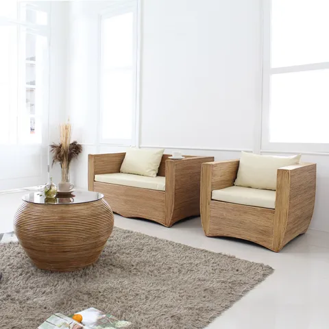 사라방드 몰디브 이안 라탄소파세트C /2인용+1인용1개+테이블/원목소파