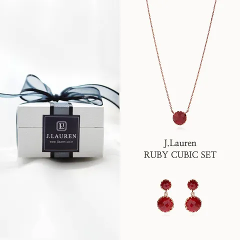 제이로렌 91SE0049 7월탄생석 루비 주얼리세트