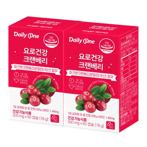 요로건강 크랜베리 300mg X 60캡슐 2통