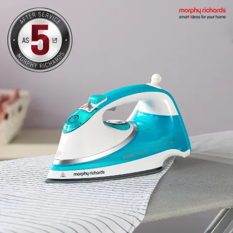 [모피리처드] 스팀 다리미 터보스팀프로 블루 303111 프리미엄 트라이존 열판 분당 스팀 50g AS 5년