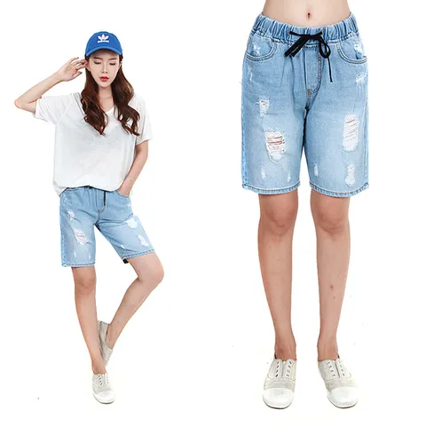 H스타일LK540청구제밴딩4부/빅사이즈/데님반바지/숏팬츠