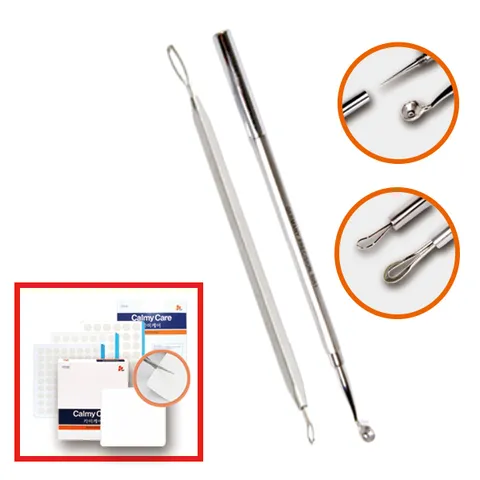 여드름압출기 2종바늘+루프+카미케어4종세트 각1장씩