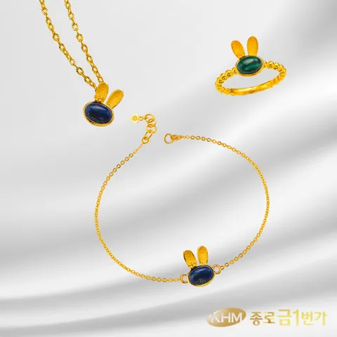 순금 목걸이/팔찌 2종 택  토끼원석 3.75g