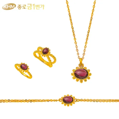 순금 목걸이/팔찌 2종 택  레드스톤 3.75g
