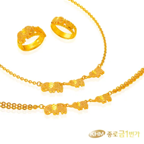 순금 목걸이/팔찌 2종 택  컷팅코끼리 18.75g