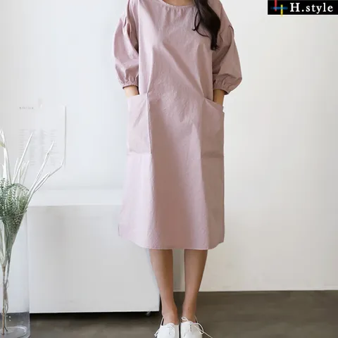 H스타일DK댄디퍼프롱OPS/봄신상/쉬폰원피스/플라워/나염/프린트/주름/셔링