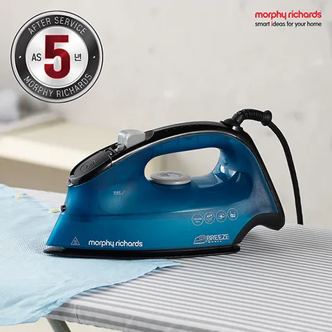 [모피리처드] 스팀 다리미 브리즈 블루 300261 분당 45g 파워스팀 AS 5년 제공