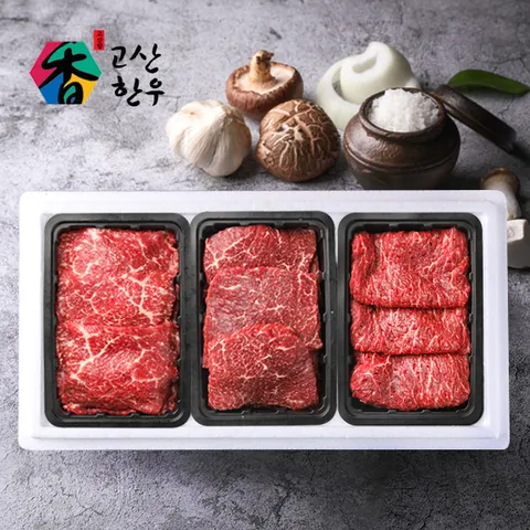 고산한우 1등급이상 암소정육세트 정성드림4호/1.2kg/불고기400g+국거리400g+산적400g