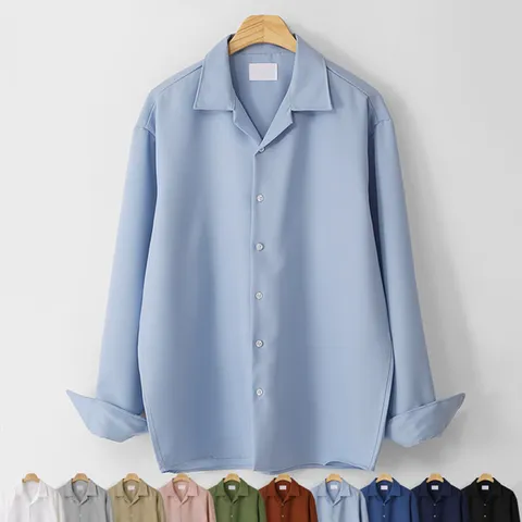 [MNC] 클리어 오픈카라 셔츠 MDLS611MT