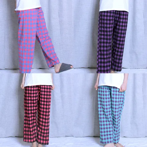 하이앤로우 홈웨어 선염 주머니 여자 9부 파자마 바지