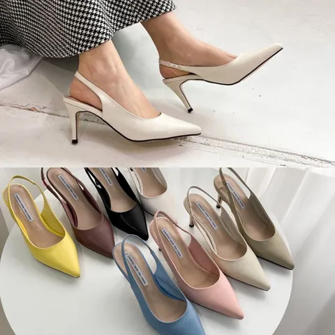 스틸레토 여성 하이힐 슬링백 펌프스 8cm