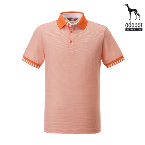 아다바트화이트 골프티셔츠 108 오렌지 반팔 골프웨어