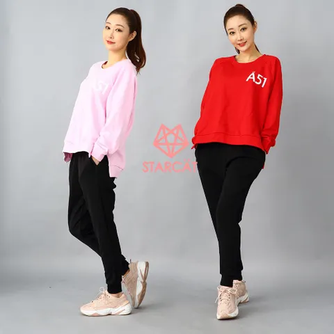 홈트 홈요가 필라테스운동복  루즈핏맨투맨 YOPT51P4