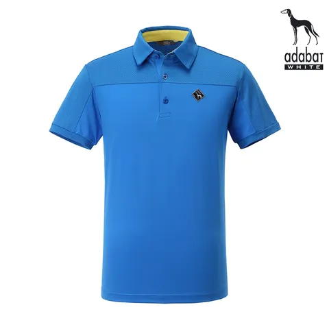 아다바트화이트 골프티셔츠 106 블루 반팔 골프웨어