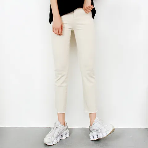 H스타일LK255일자면팬츠/빅사이즈/일자/스키니/세미/밑단컷팅/슬랙스/여름