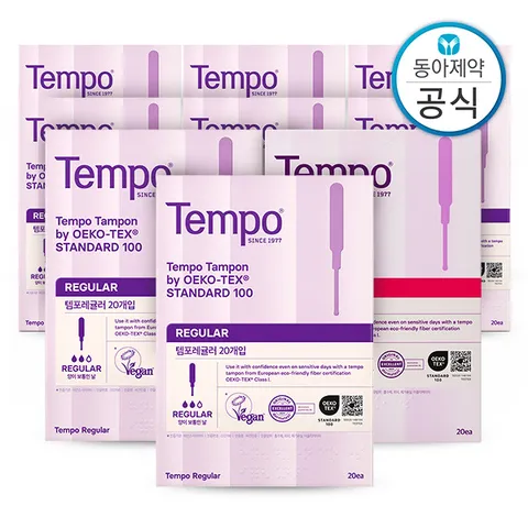 템포 탐폰 생리대 레귤러 80매+슈퍼 100매 총180매