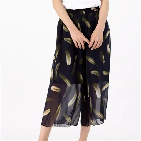 [하프클럽/서울양말]2종 세트 시원한 플라워 쉬폰 망사 여름 와이드 팬츠