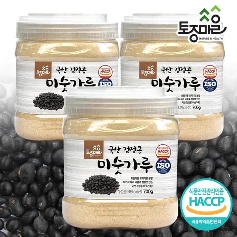 HACCP인증 국산 검정콩미숫가루 700g X 3통_식사대용_선식