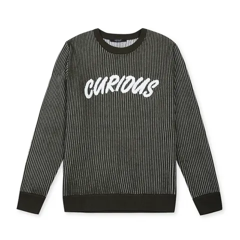 잭앤질  레터링 쟈가드 세로골 포인트 니트32164SR503_KH