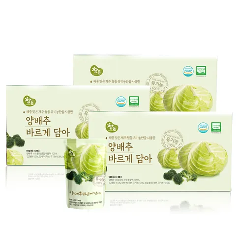 유기농 양배추즙 양배추 바르게 담아 100ml x 90포