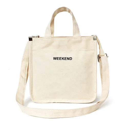 여성 대학생 미니 크로스 여대생 캔버스백 -아이보리 미니백 미니가방 미니크로스백 미니크로스