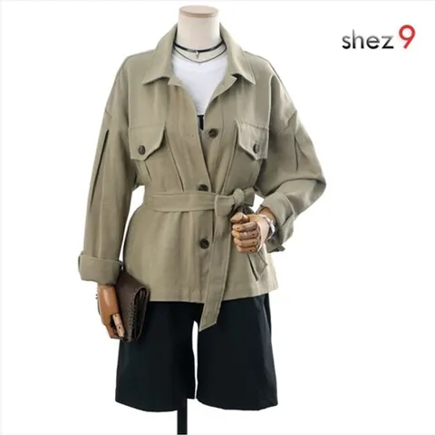 [하프클럽/쉬즈나인]솔드 린넨 야상 자켓