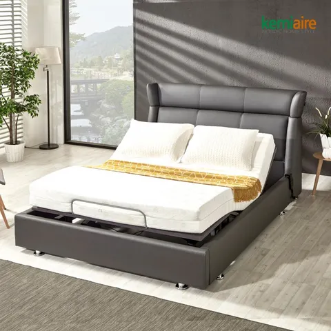 클래식 스웨이드가죽 퀸침대(모션배드)+메모리폼매트리스 KBM-902