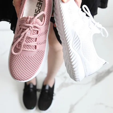 3cm 매쉬 캐주얼 스니커즈 BKHB E-79