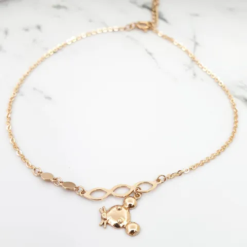[현골드앤실버] 14k 쥐 마우스 체인 여자 발찌