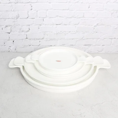 크레아트 낮은 손잡이 원형 접시 4size