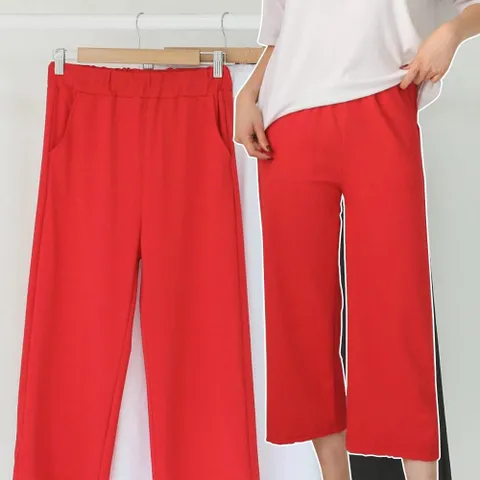 [하프클럽/시드마켓]쿨링감 일자 통 여유핏 8부 팬츠 빅사이즈 여성의류