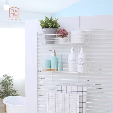 국내제조 무타공 문걸이 후크선반 1단