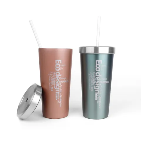 핫콤 스텐 빨대 텀블러 보온보냉 550ml