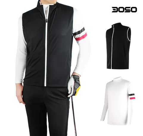 골프웨어 남성 여름 골프조끼+냉감 이너웨어 세트