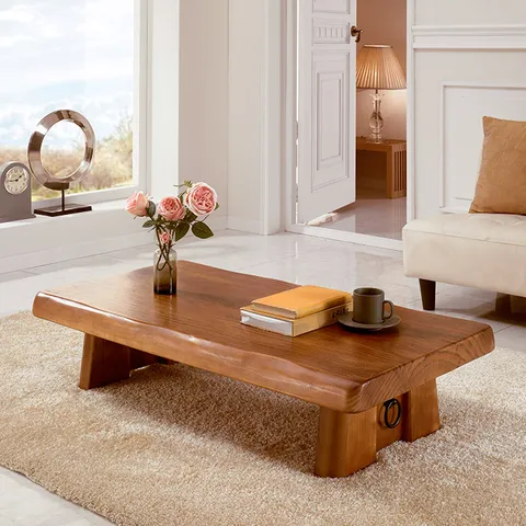 [마루엔개비] 대궐 통원목 좌식테이블 치마 140사이즈 원목좌탁