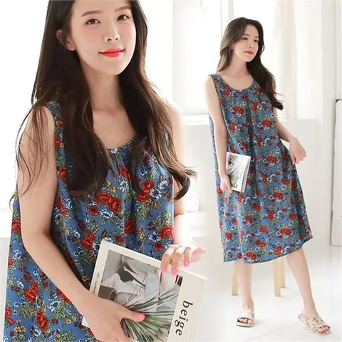 [하프클럽/서빈]서빈NEW 가든 민소매 인견원피스3종택1