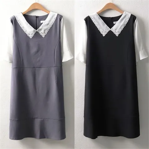 [하프클럽/아이우먼]IR 레이쉬폰배색원피스5297H905 빅사이즈