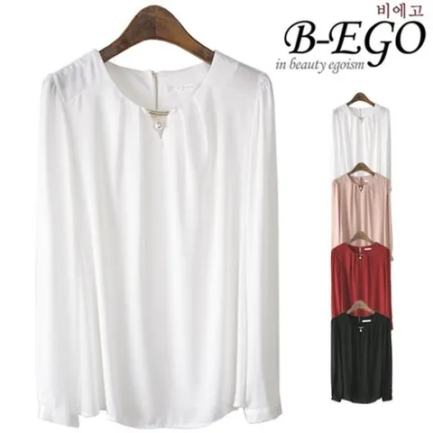 [하프클럽/비에고]C709_골드 진주 장식 블라우스