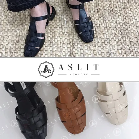 [애슬릿] 격자 발 편한 엑스 스트랩 샌들 2cm