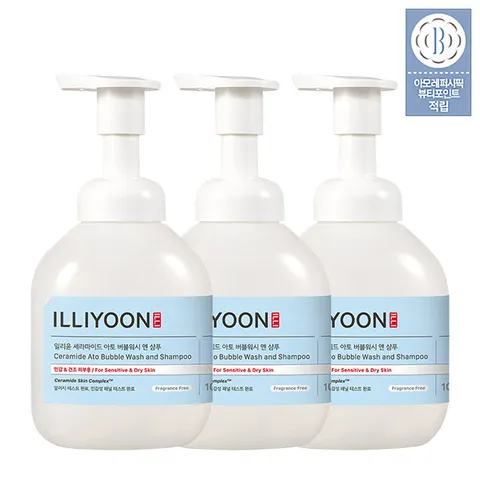 세라마이드 아토 버블 워시 앤 샴푸 400ml 3입