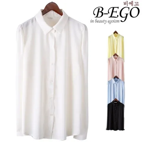 [하프클럽/비에고]B824_베이직 카라 블라우스