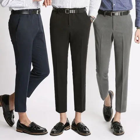 [하프클럽/디바옴므]옴므 구김방지 9부 스판 슬랙스