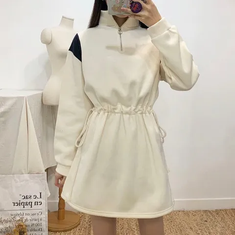[하프클럽/마쉬옐로우]신상 웨일 아노락 스트링 미니 원피스 3colors