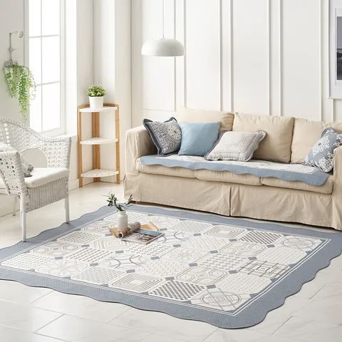 베누지오 샤이니 블루 자카드 카페트 점보 200x230cm