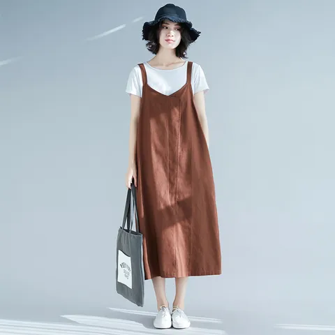 [리즈어게인] 데일리 루즈 멜빵 원피스