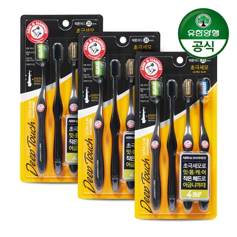 암앤해머 딥터치 저자극 칫솔 4입 x 3개