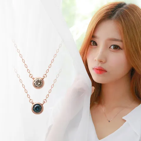 [미니아트] 14K ROSEGOLD 정품 1부 다이아몬드 라운드 데일리 금 목걸이